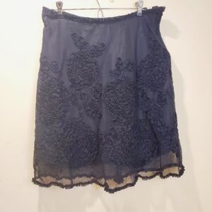 Carole Tittle embellished Floral Formal black midi skirt size 10
